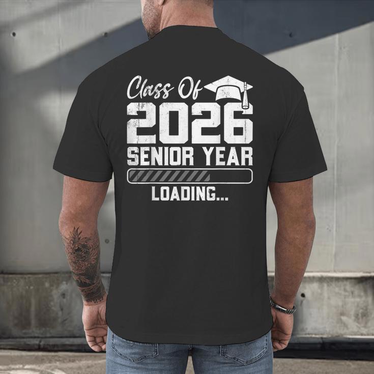Class Of 2026 Senior Year Loading Countdown Graduation Men's Back Print T-Shirt