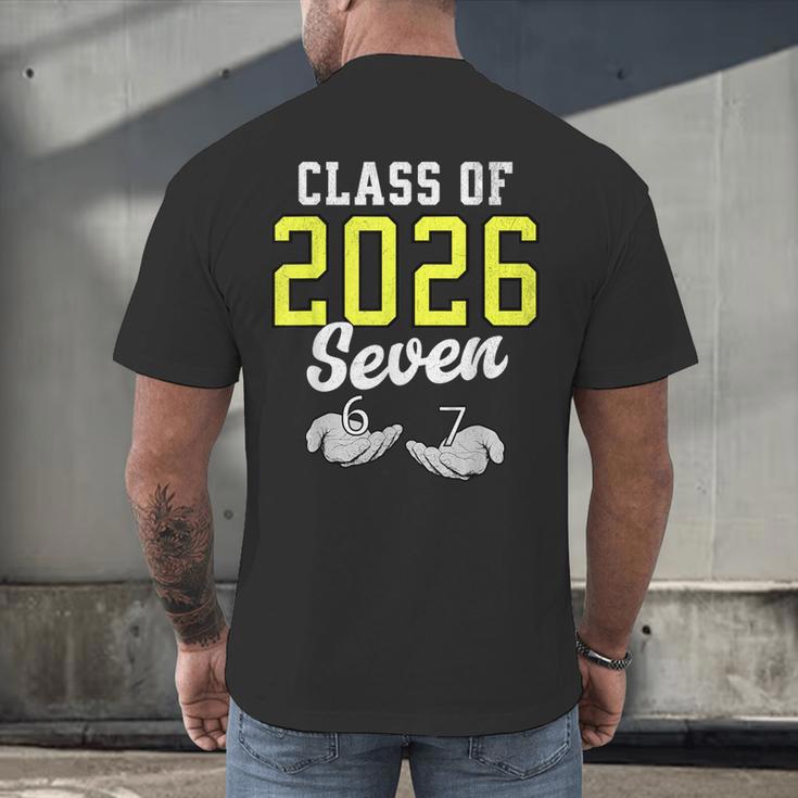 Class Of 2026 Six Seven Senior Yellow Graduation 6 7 Men's Back Print T-Shirt