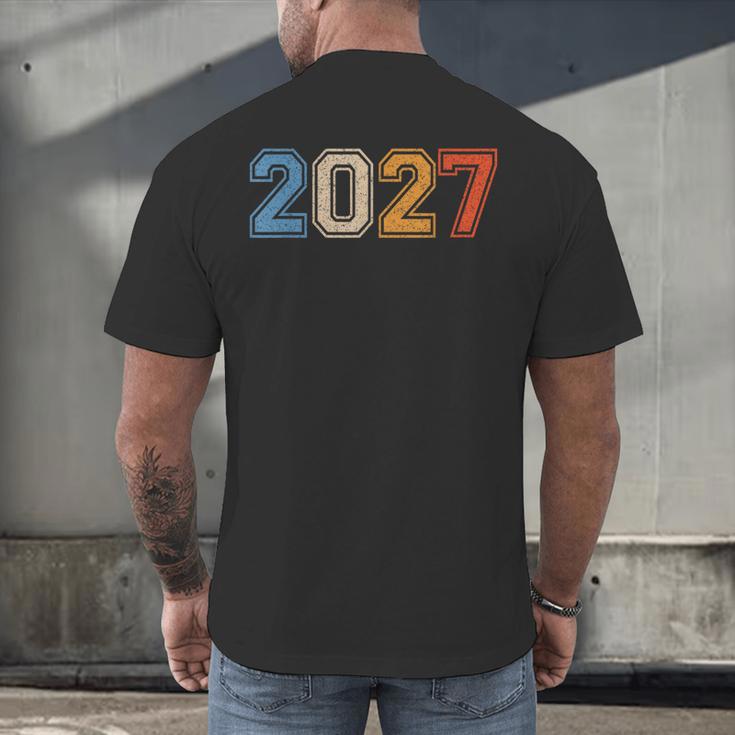 Class Of 2027 Graduate Shirts For Men Women Graduation Retro Men's Back Print T-Shirt