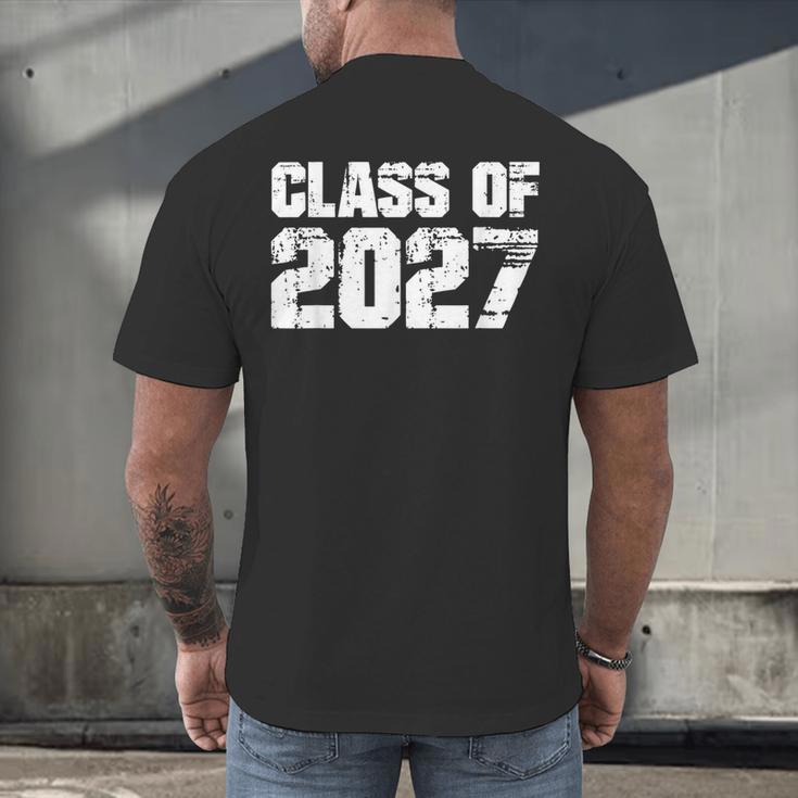 Class Of 2027 High School College Graduation Reunion T-Shirt Men's Back Print T-Shirt