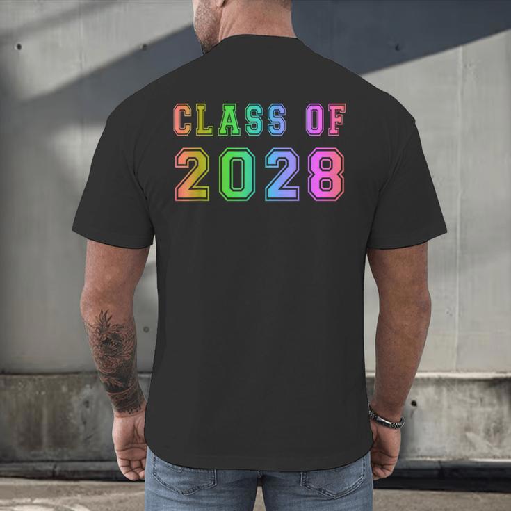 Class Of 2028 High School Graduation Date GraduateShirt Men's Back Print T-Shirt