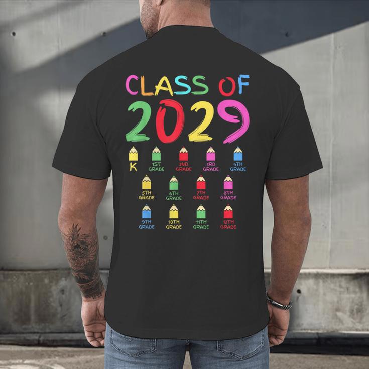 Class Of 2029 Senior Class 2029 Idea Graduation Grow With Me Men's Back Print T-Shirt