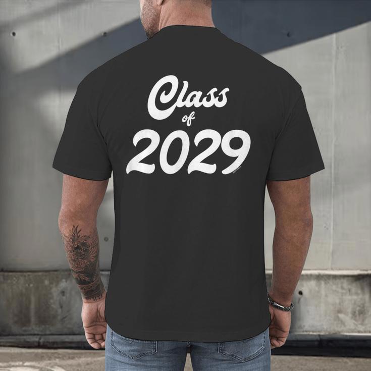 Class Of 2029 Shirt Graduation Him Her Senior Class Men's Back Print T-Shirt