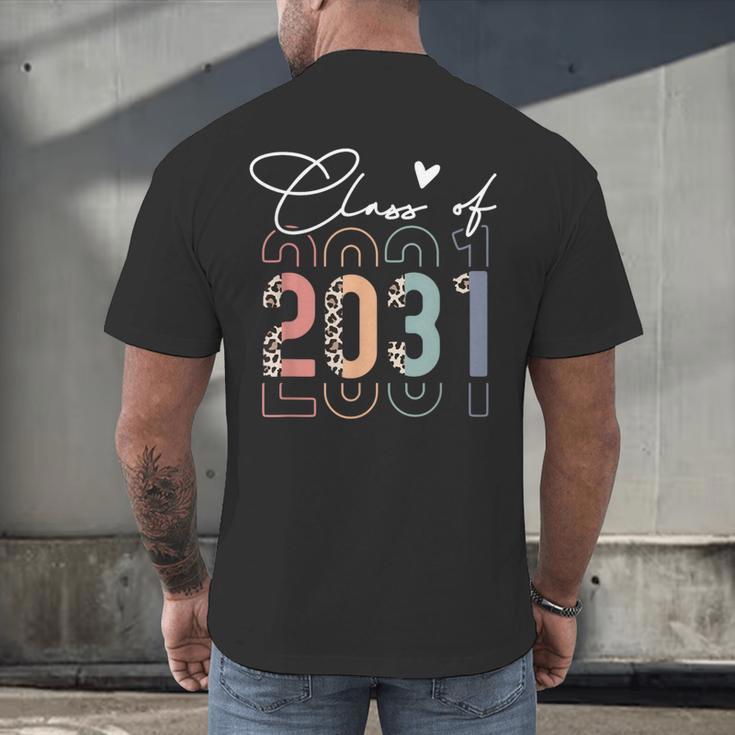 Class Of 2031 School College Retro Graduation Vintage Grad Men's Back Print T-Shirt
