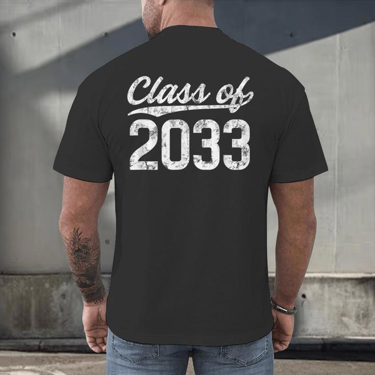 Class Of 2033 Grow With Me Graduation Men's Back Print T-Shirt