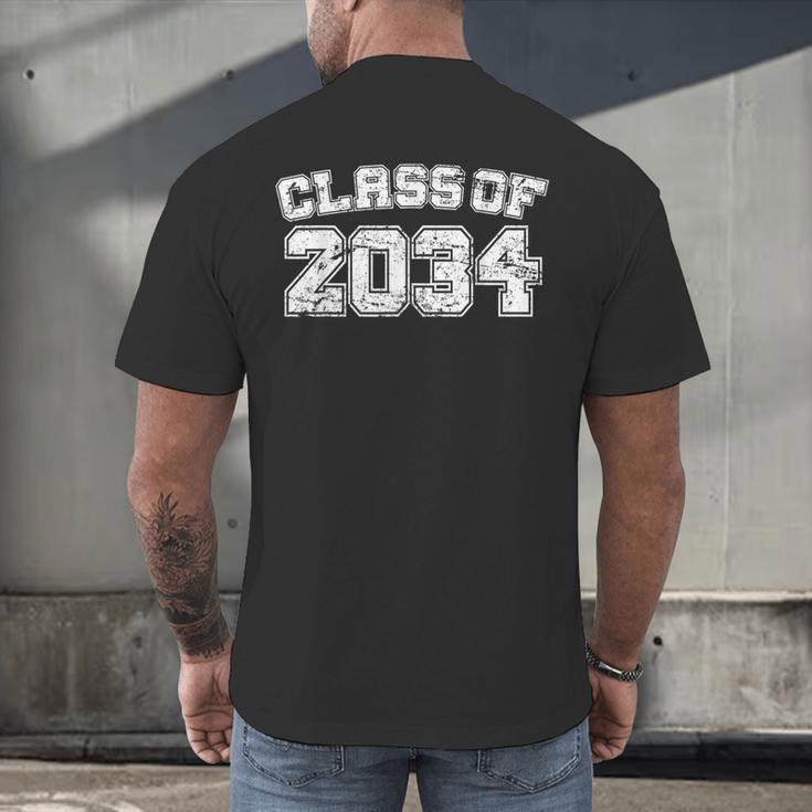 Class Of 2034 34 School Tee Shirt Graduation Class Party Men's Back Print T-Shirt