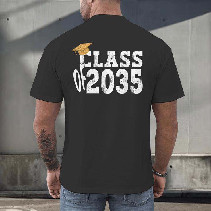 Class Of 2035 Grow With Me Boy Girl First Day Of Graduation Men's Back Print T-Shirt