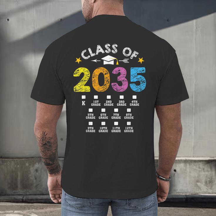 Class Of 2035 Grow With Me Checklist Graduation Men's Back Print T-Shirt