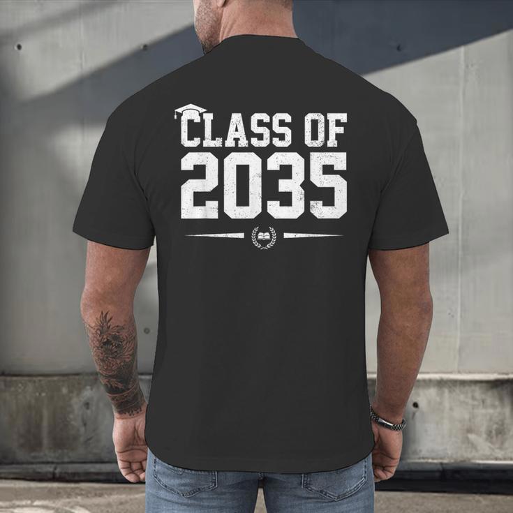 Class Of 2035 Grow With Me Graduation First Day Of School Men's Back Print T-Shirt