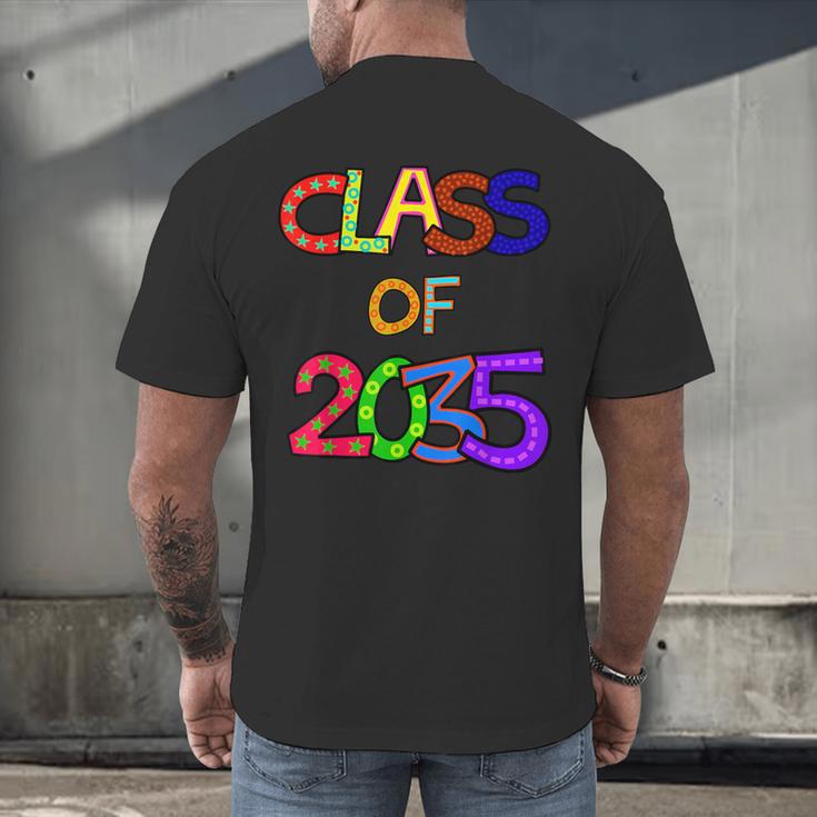 Class Of 2035 Grow With Me Kindergarten Graduation Men's Back Print T-Shirt
