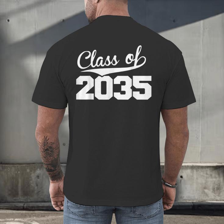 Class Of 2035 Kid To Adult Future Years Graduation Keepsake Men's Back Print T-Shirt