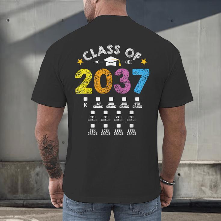 Class Of 2037 Grow With Me Checklist Graduation Men's Back Print T-Shirt