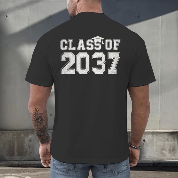 Class Of 2037 Kindergarten To Graduation First Day Of School Men's Back Print T-Shirt
