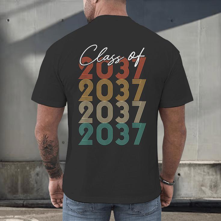 Class Of 2037 Vintage Kindergarten To Graduation Men's Back Print T-Shirt