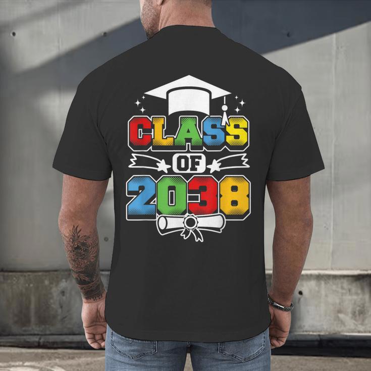 Class Of 2038 First Day Of School & Graduation 2038 Men's Back Print T-Shirt
