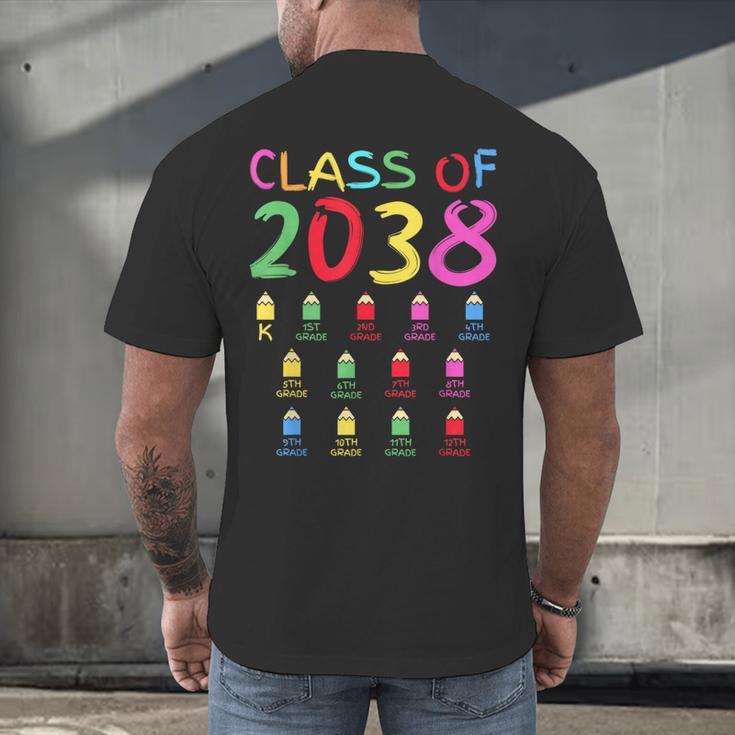 Class Of 2038 Senior Class 2038 Idea Graduation Grow With Me Men's Back Print T-Shirt