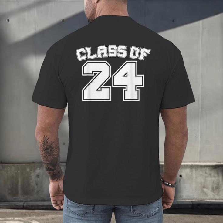 Class Of 24 2024 School Tee Shirt Graduation Class Party Men's Back Print T-Shirt