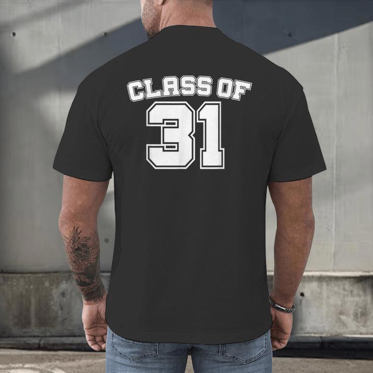 Class Of 31 2031 School Tee Shirt Graduation Class Party Men's Back Print T-Shirt