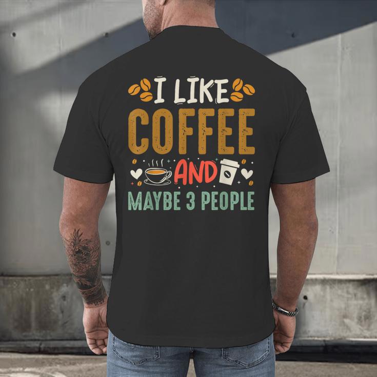 Coffee & Introvert Humor Tee Quote Cute Font Men's Back Print T-Shirt Coffee & Introvert Humor Tee Quote Cute Font Men's Back Print T-Shirt