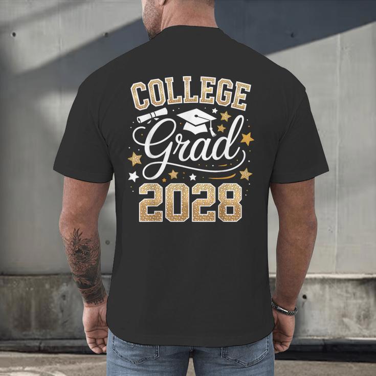 College Grad Class Of 2028 Senior Graduate Graduation 2028 Men's Back Print T-Shirt