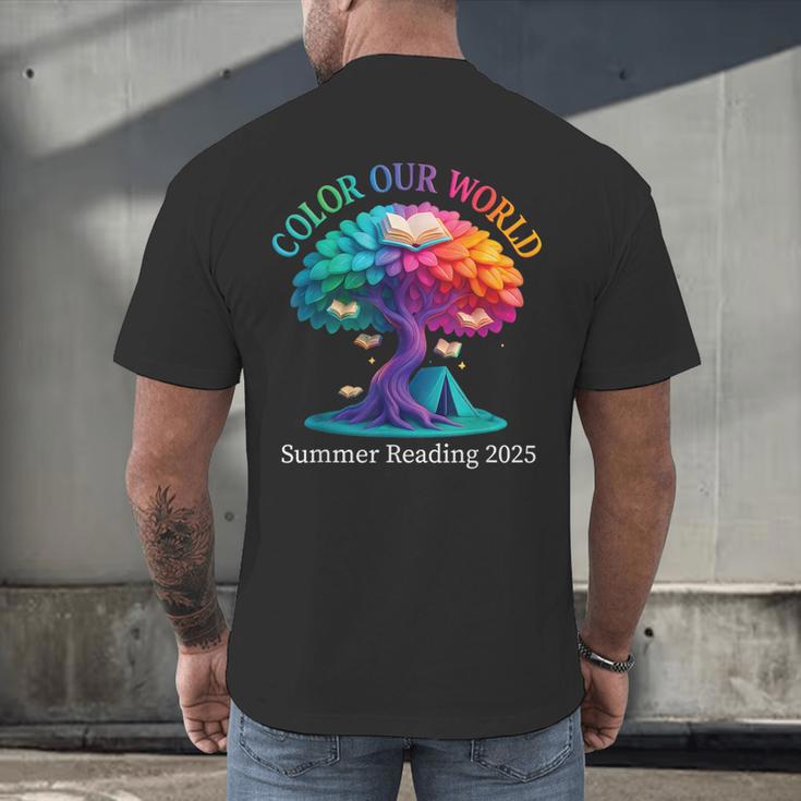 Color Our World Summer Reading 2025 Tree Book Lover Camping Men's Back Print T-Shirt Color Our World Summer Reading 2025 Tree Book Lover Camping Men's Back Print T-Shirt