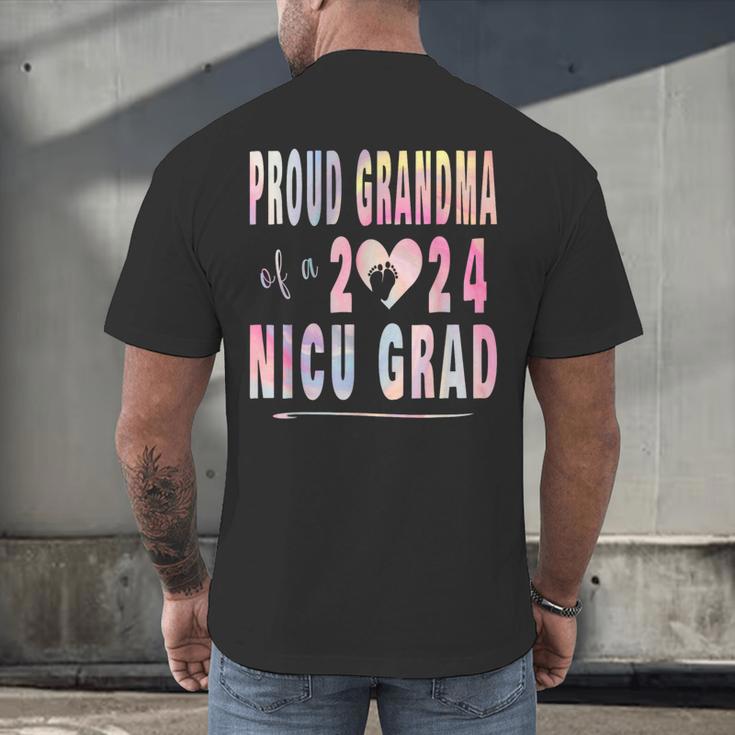 Colorful Proud Grandma 2024 NICU Graduate Baby Graduation Men's Back Print T-Shirt