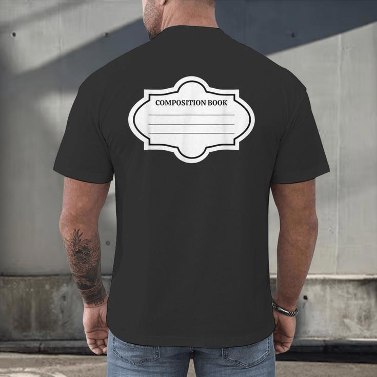 Composition Book Notebook Teacher's Halloween Group Costume Men's Back Print T-Shirt