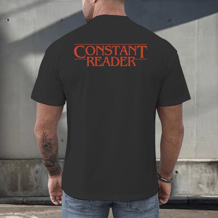 Constant Reader Fan Of Horror Suspense Books Bibliophile Men's Back Print T-Shirt