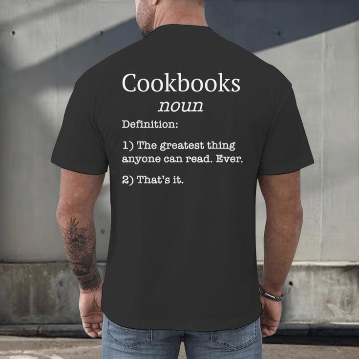 Cookbooks Cookbook Lovers Chefs Fake Definition Men's Back Print T-Shirt