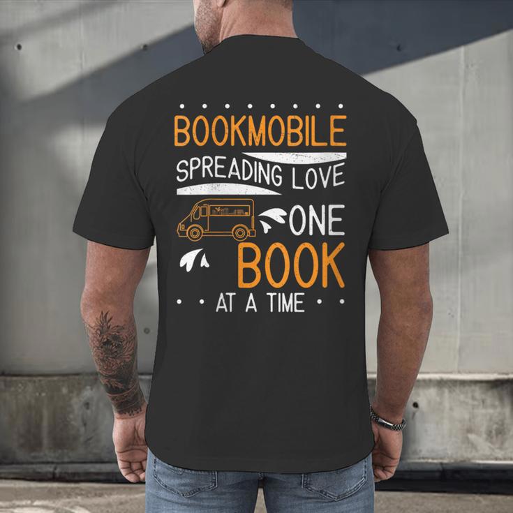 Cool Bookmobile Librarian Spreading Love One Book At A Time Men's Back Print T-Shirt