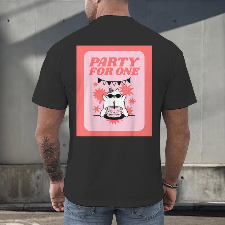 Cool Fun Cute Party Introvert Cat Character Men's Back Print T-Shirt