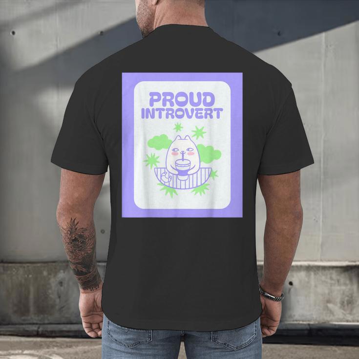Cool Fun Cute Proud Introvert Cat Character For Men Women Men's Back Print T-Shirt