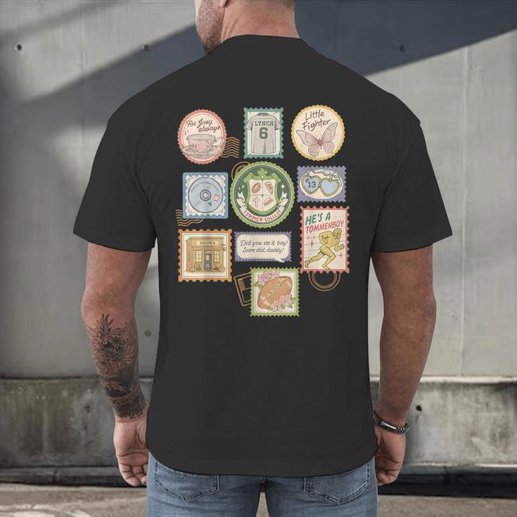 Coquette Boys Of Tommen Books Stamp Tommen College Tees Men's Back Print T-Shirt Coquette Boys Of Tommen Books Stamp Tommen College Tees Men's Back Print T-Shirt
