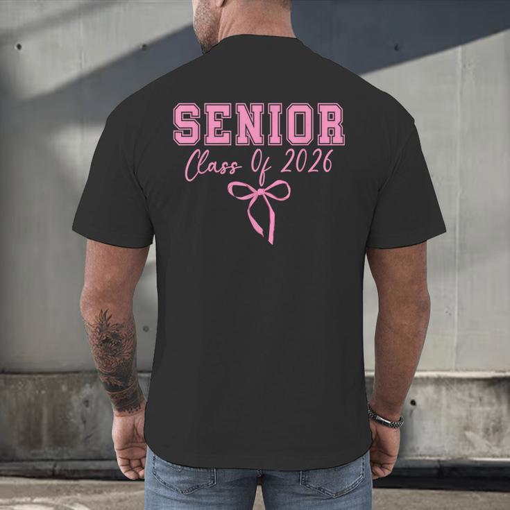 Coquette Senior 2026 Class Of 2026 Pink Bow Graduation 2026 Men's Back Print T-Shirt