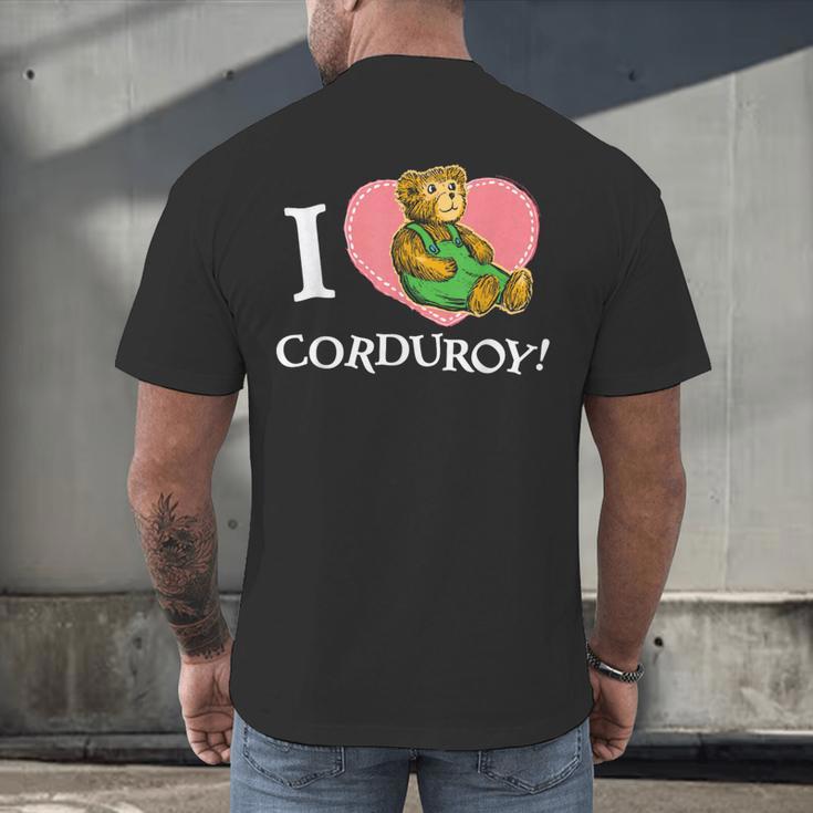 Corduroy I Heart Corduroy Teddy Bear Retro Children's Book Men's Back Print T-Shirt