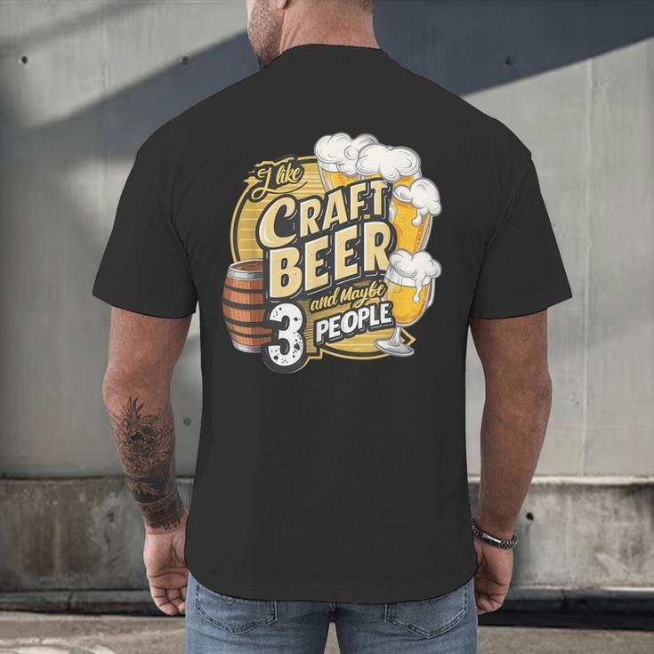 Craft Beer Lover Introverted & Hoppy Men's Back Print T-Shirt