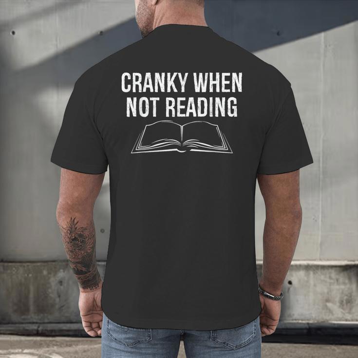 Cranky When Not Reading Book Lover Men's Back Print T-Shirt