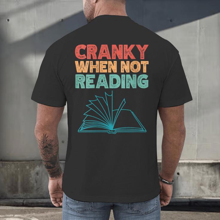Cranky When Not Reading Retro Vintage Book Lover Men's Back Print T-Shirt