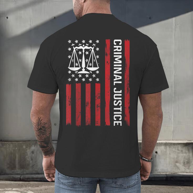 Criminal Justice Major College Student Graduate Graduation Men's Back Print T-Shirt