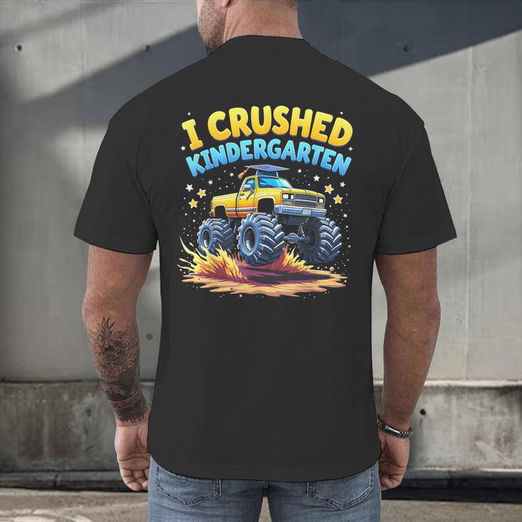 I Crushed Kindergarten Monster Truck Graduation Boys Kids Men's Back Print T-Shirt