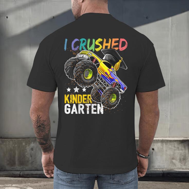 I Crushed Kindergarten Monster Truck Graduation Boys Small Men's Back Print T-Shirt