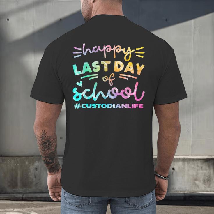 Custodian Life Graduation Day Last Day Of School Tie Dye Men's Back Print T-Shirt