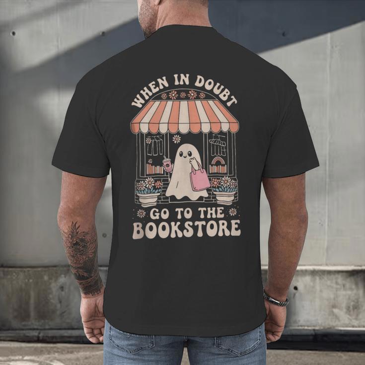 Cute Bookstore Ghost Retro Women Book Lovers Men's Back Print T-Shirt