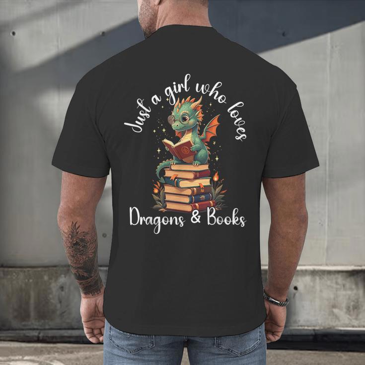 Cute Dragon Reading Book Bookworm Dragon And Books For Women Men's Back Print T-Shirt