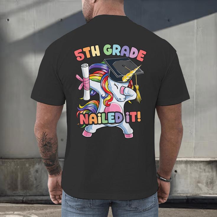 Dabbing 5th Grade Unicorn Graduation Class Of 2020 Nailed It Men's Back Print T-Shirt