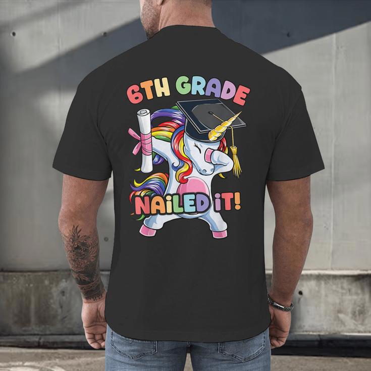 Dabbing 6th Grade Unicorn Graduation Class Of 2020 Nailed It Men's Back Print T-Shirt