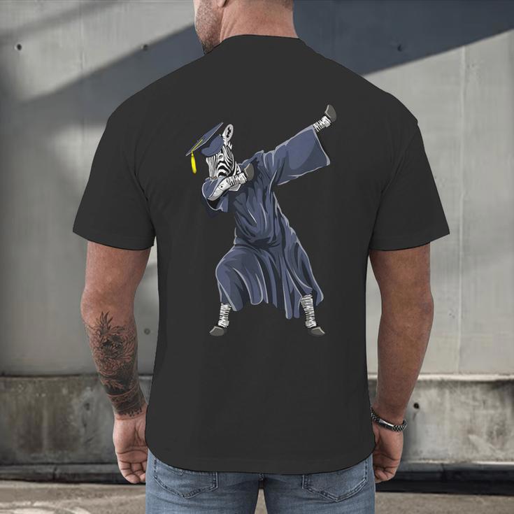 Dabbing Graduate Zebra Team Mascot Graduation Senior Shirt Men's Back Print T-Shirt