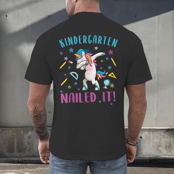 Dabbing Kindergarten Unicorn Graduation Class 2021 Nailed It Men's Back Print T-Shirt