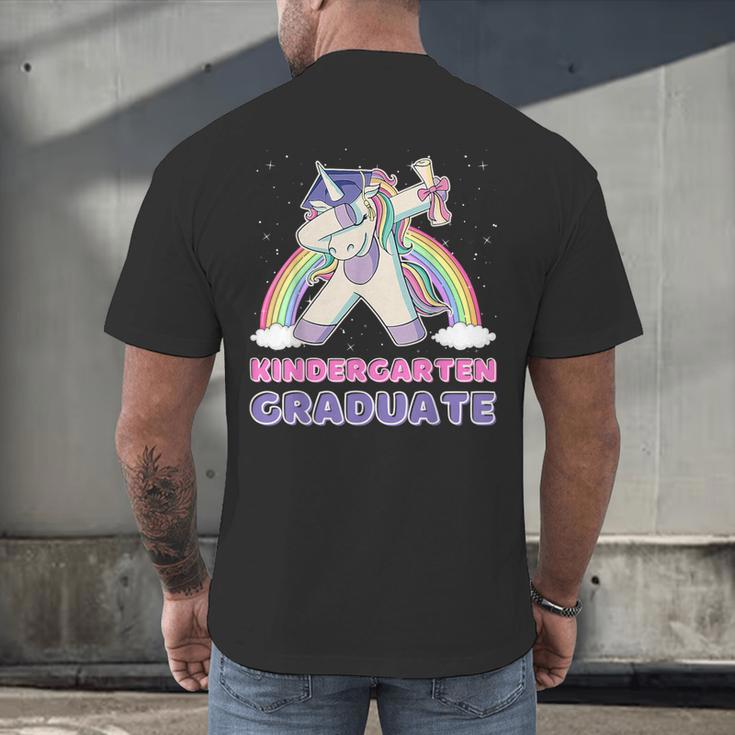 Dabbing Unicorn Kindergarten Graduation Dab Dance Girl Men's Back Print T-Shirt