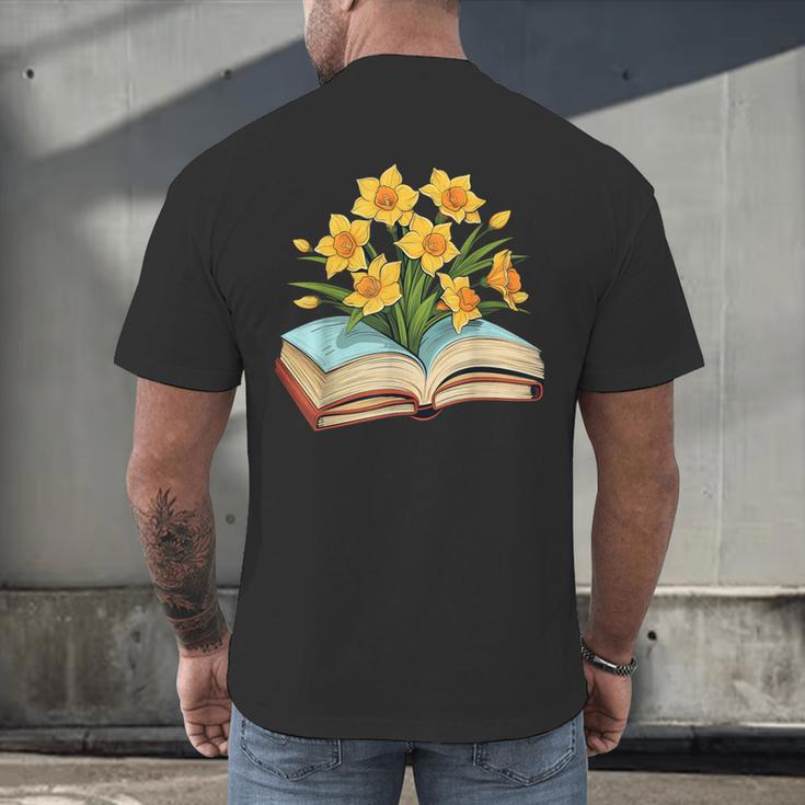 Daffodils Flowers Book Floral Men's Back Print T-Shirt